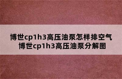 博世cp1h3高压油泵怎样排空气 博世cp1h3高压油泵分解图